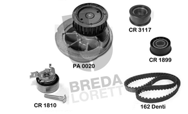 BREDA LORETT Водяной насос + комплект зубчатого ремня KPA0365A